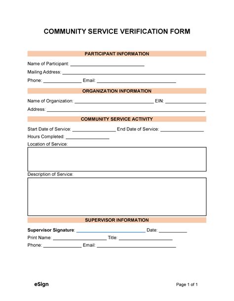 community service certificate template|Free Community Service Verification Form .